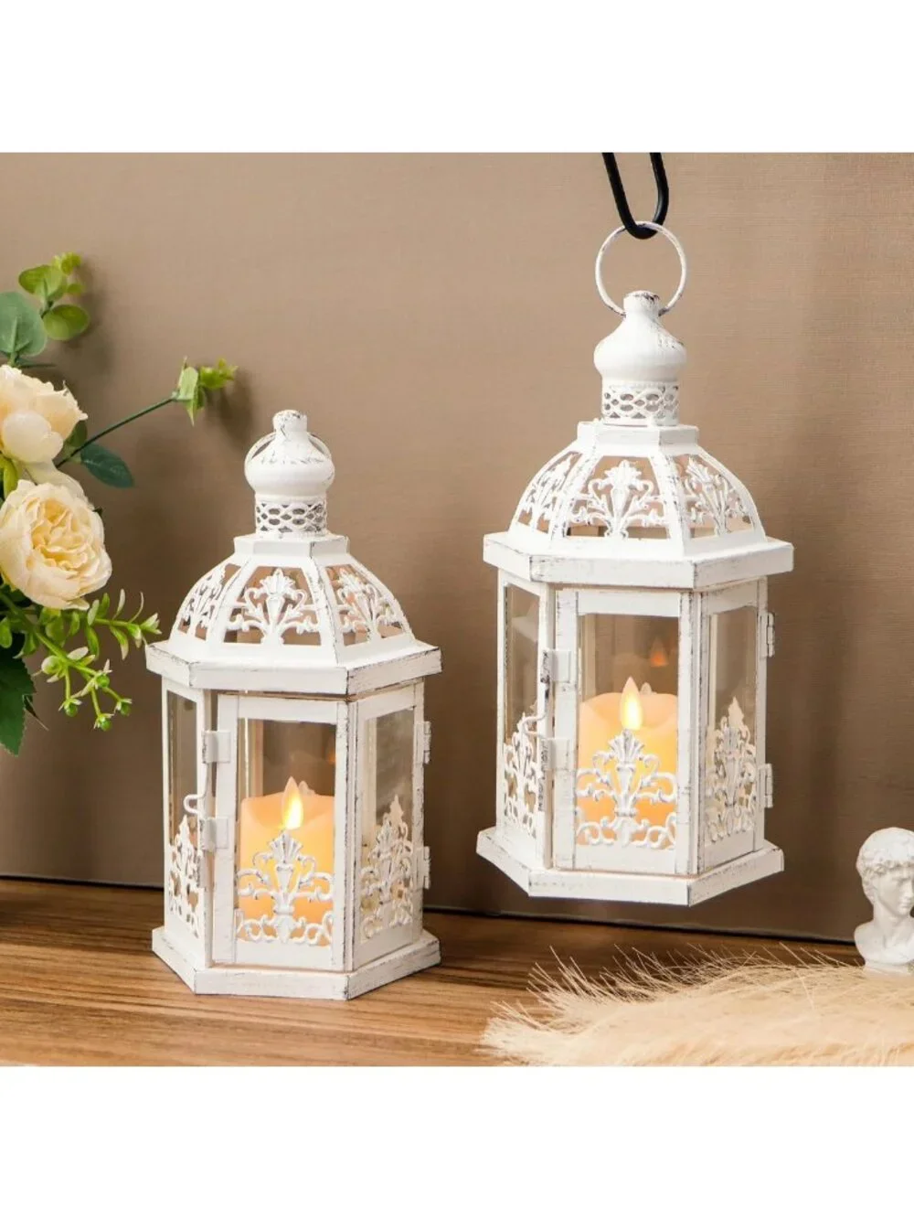 Vintage Decorative Lanterns Set of 2 - 9.5